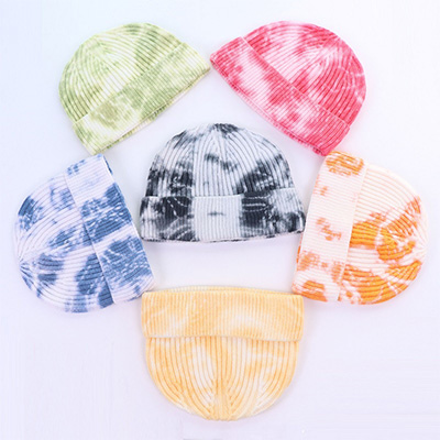 Street Wear Tie Dye Beanie Hat Beanies Tie Dye Bulk Custom