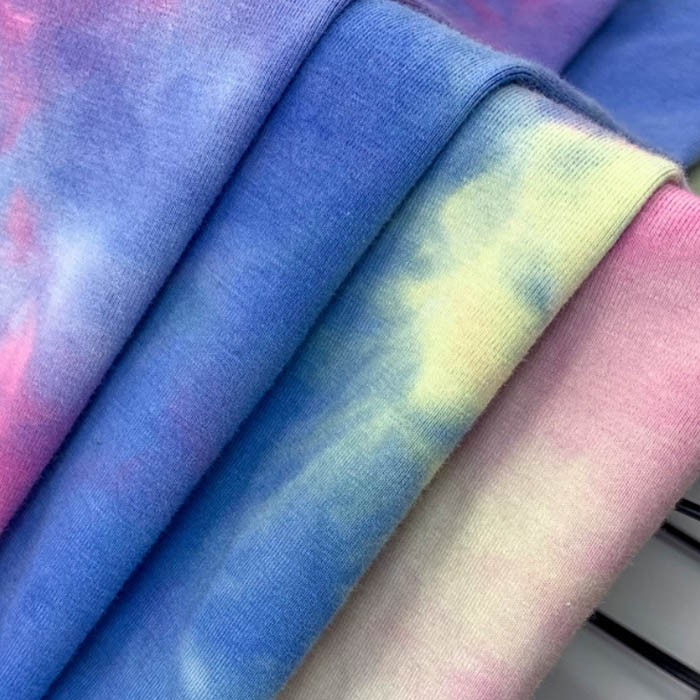 Stretch Tie Dye Cotton Spandex Jersey Fabric For T-shirt