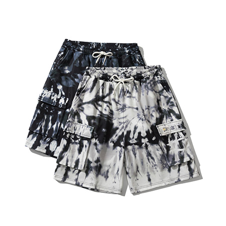Summer Black White Tie Dye Men's Shorts Fashion