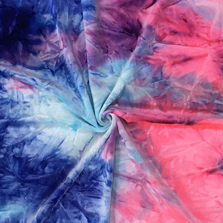 Super Soft Tie Dye Polyester Spandex Stretch Velvet Fabric  Super Soft Tie Dye Polyester Spandex Stretch Velvet Fabric
