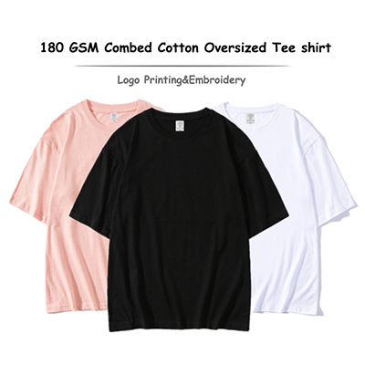 Unisex Oversized School T Shirt Custom Printing Embroidery