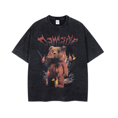 Vintage Stone Wash T-shirt With Printing Small Quantity China Factory Vintage Stone Wash T-shirt With Printing Small Quantity China Factory