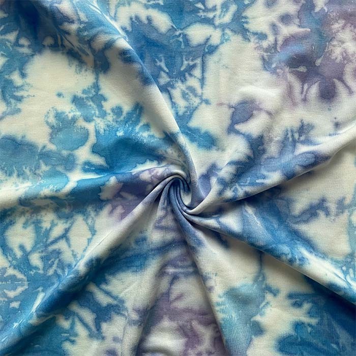 Winter Polyester Tie Dye Brushed Terry Fabric For Hoodie 