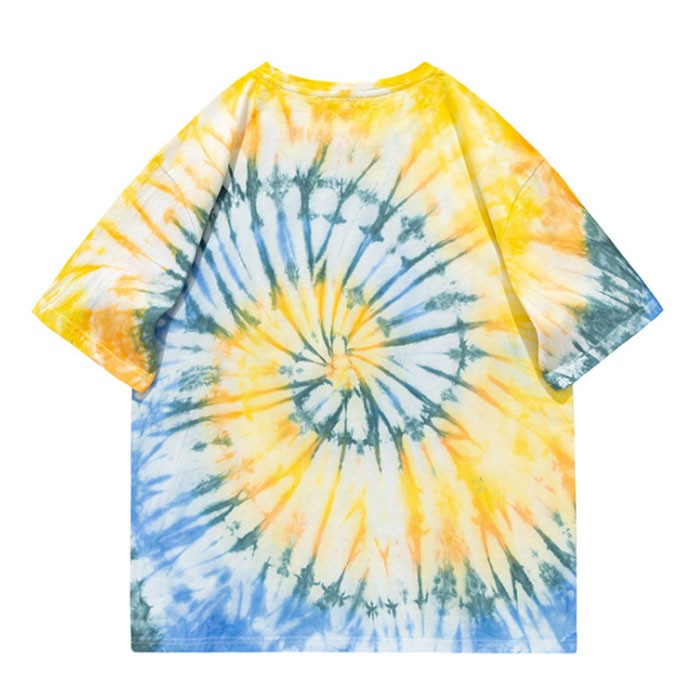 Yellow Blue Mens Tie And Dye Shirts Wholesale